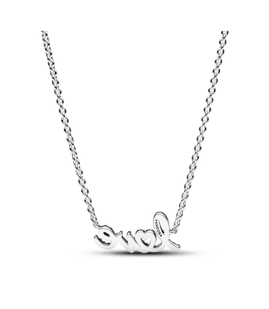 Collar en plata de primera ley Love Escrito a Mano Brllante