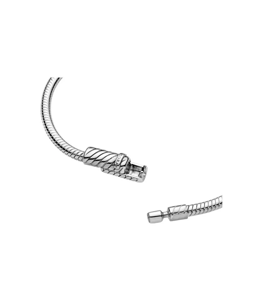 Pulsera Pandora Moments en plata de ley cadena de serpiente con cierre deslizante magnetico