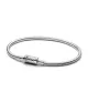 Pulsera Pandora Moments en plata de ley cadena de serpiente con cierre deslizante magnetico