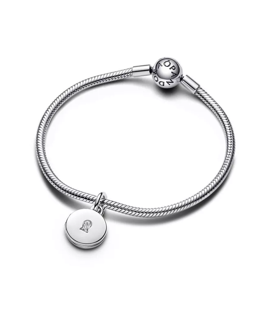 Charm Colgante en Plata de Ley Medalla Grabable que se abre 