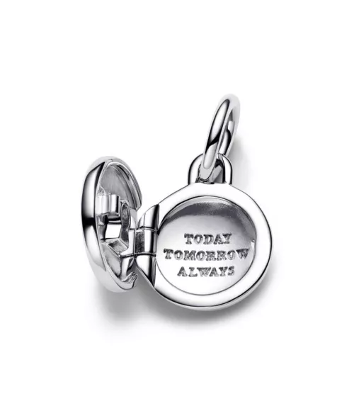 Charm Colgante en Plata de Ley Medalla Grabable que se abre 