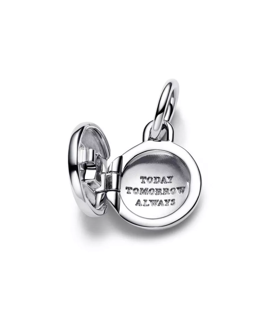 Charm Colgante en Plata de Ley Medalla Grabable que se abre 