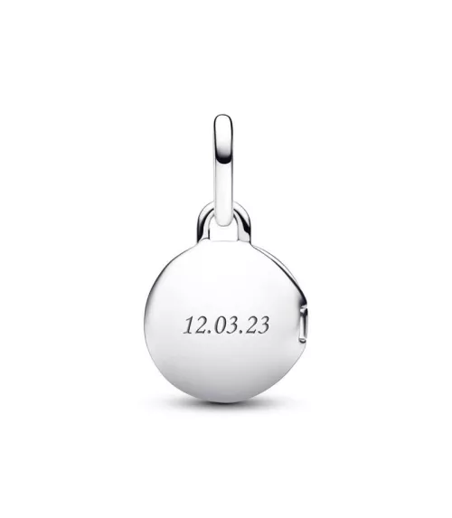 Charm Colgante en Plata de Ley Medalla Grabable que se abre 