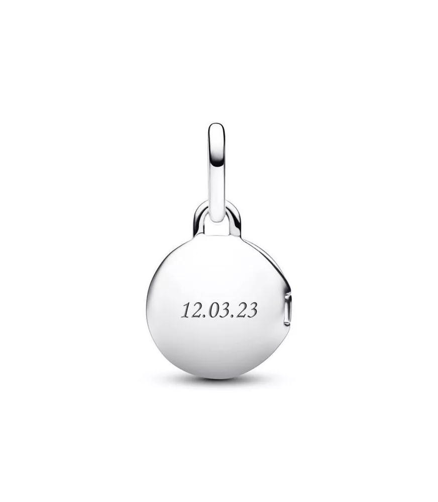 Charm Colgante en Plata de Ley Medalla Grabable que se abre 