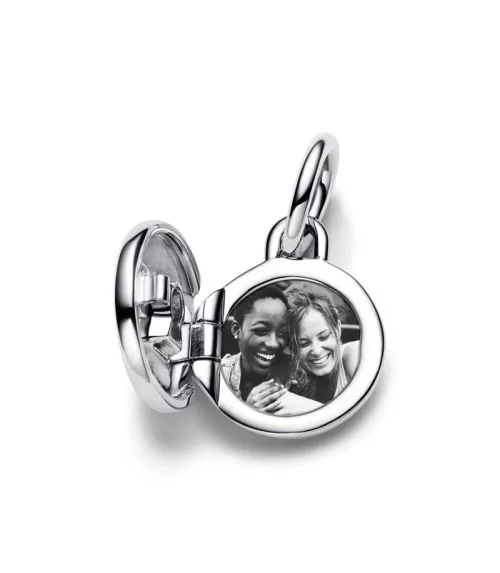 Charm Colgante en Plata de Ley Medalla Grabable que se abre 