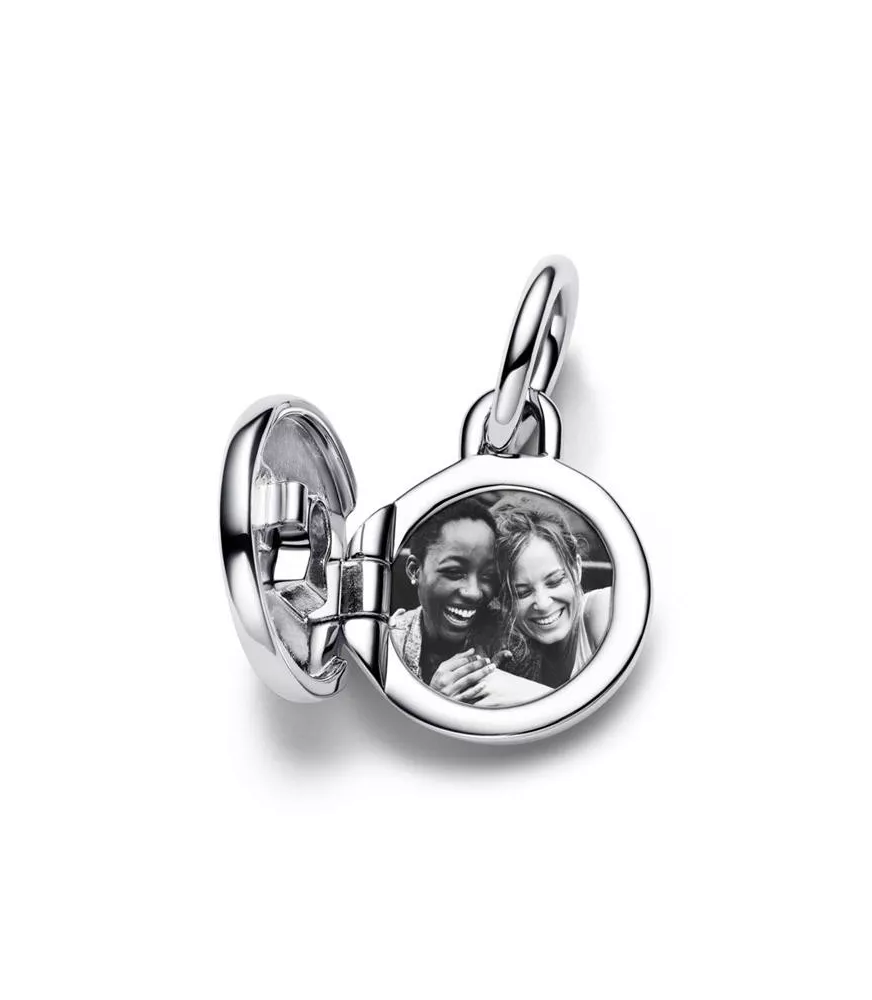 Charm Colgante en Plata de Ley Medalla Grabable que se abre 