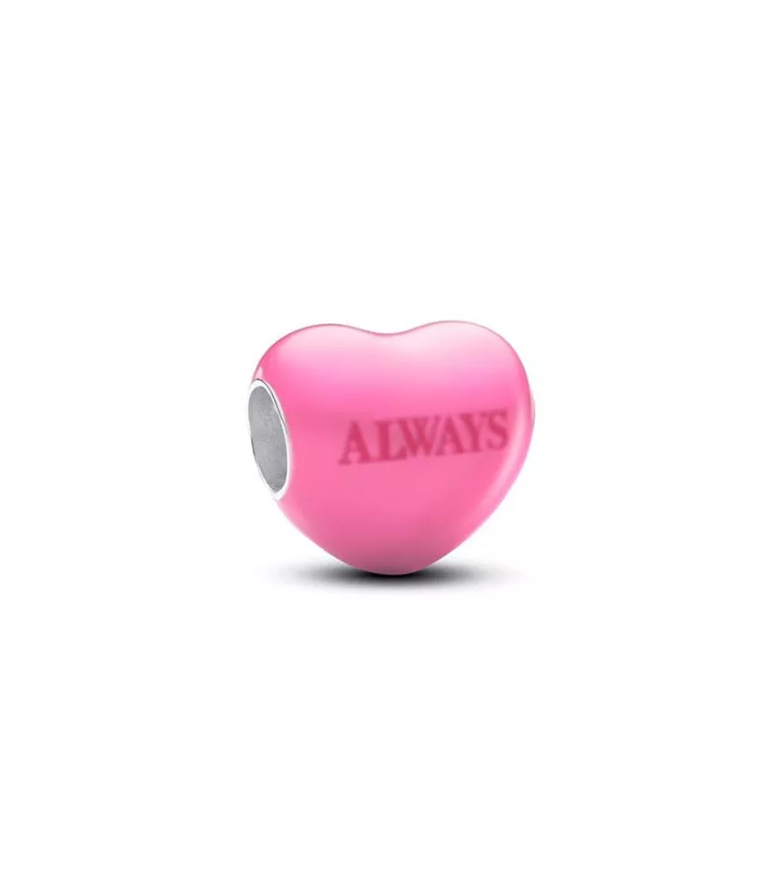 Charm en Plata de Ley Corazón Mensaje Oculto que Cambia de Color 