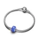 Charm en Plata de Ley Mini Cristal de Murano Azul 