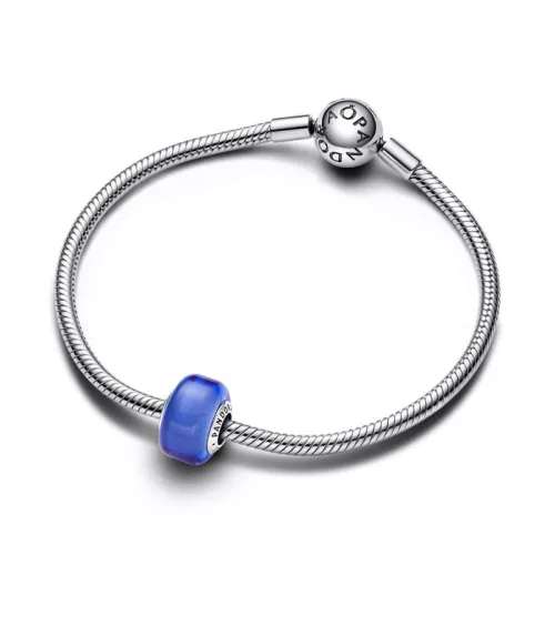 Charm en Plata de Ley Mini Cristal de Murano Azul 