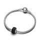 Charm en Plata de Ley Mini Cristal de Murano Negro 