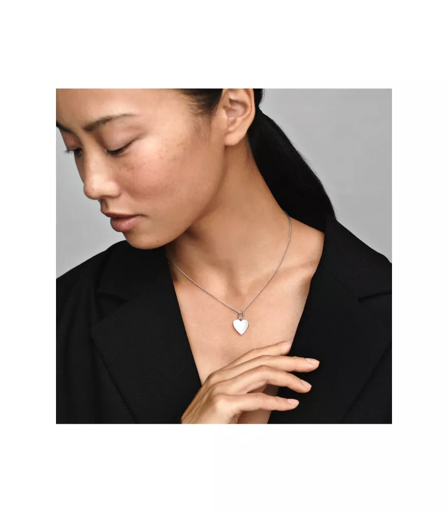 Colgante en plata de ley  Etiqueta Corazón para Graba