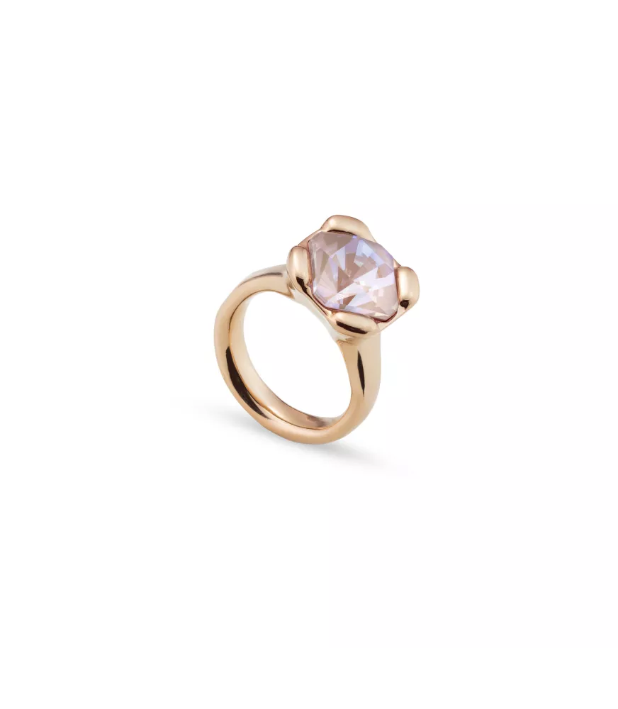 Anillo Rock n´pink UNOde50, en metal bañado en oro.