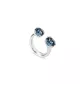 Anillo Aura Blue UNOde50, en metal bañado en plata.