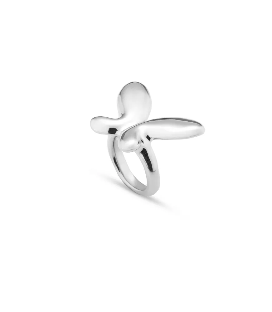 Anillo Butterfly Effect UNOde50, en metal bañado en plata.