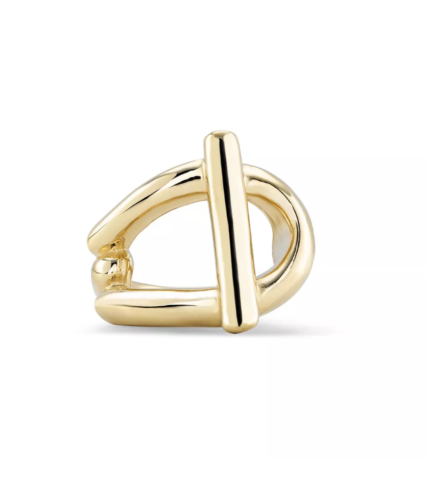 Anillo Maratua Island UNOde50, en metal bañado en oro.