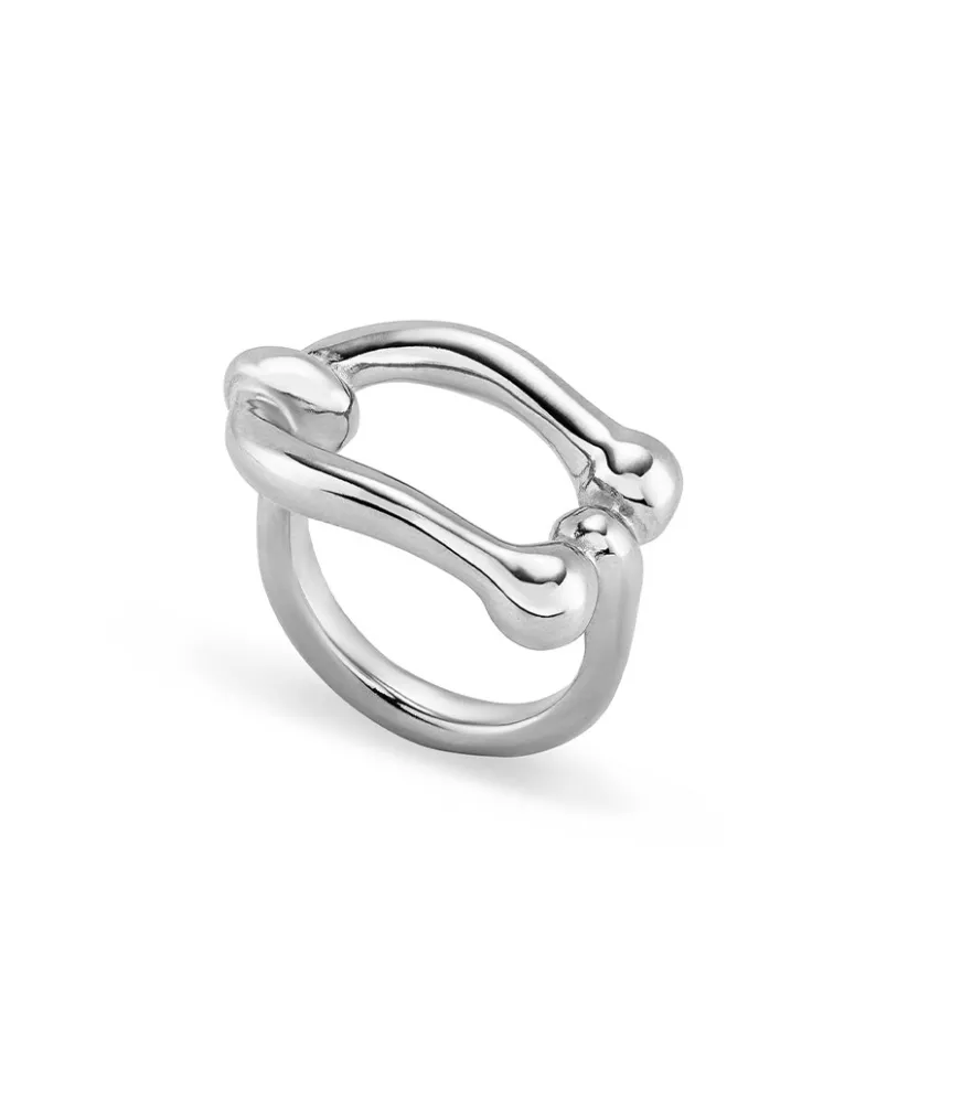 Anillo Serotonin UNOde50, en metal bañado en plata.