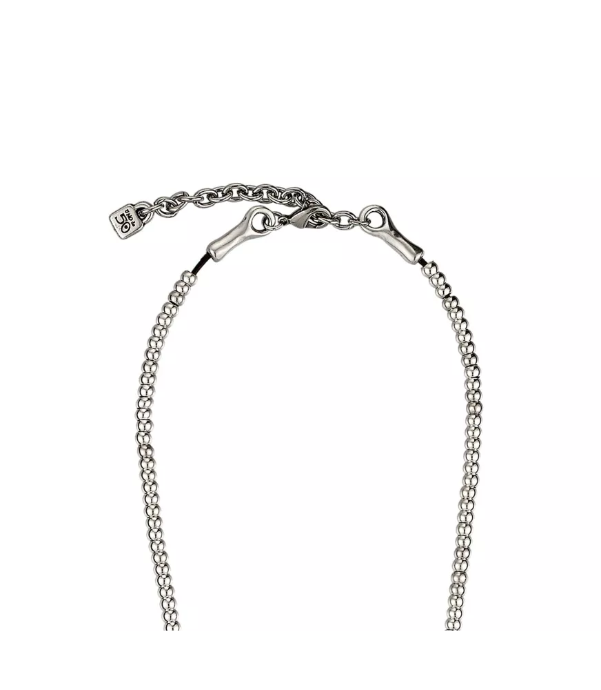 Collar Luna LLena UNOde50, en metal bañado en plata.