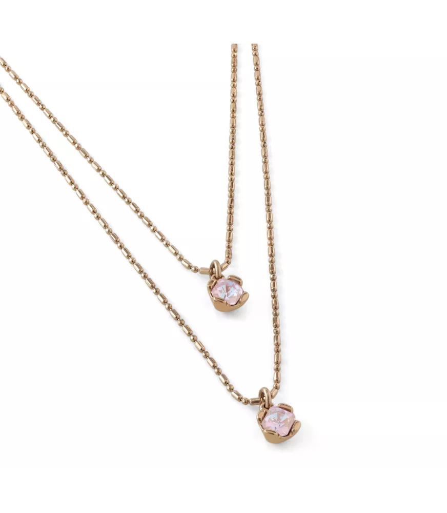 Collar Aura Pink UNOde50, en metal bañado en oro.