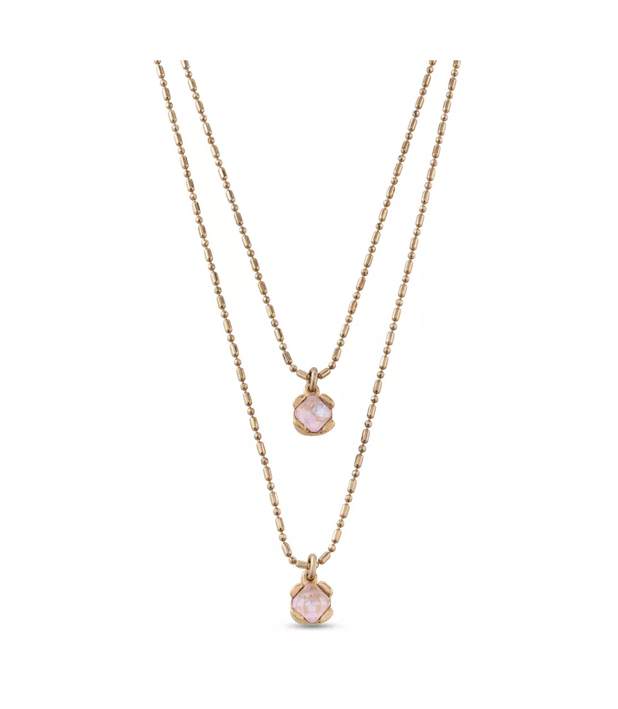 Collar Aura Pink UNOde50, en metal bañado en oro.
