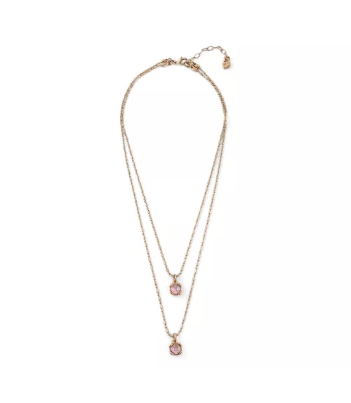 Collar Aura Pink UNOde50, en metal bañado en oro.