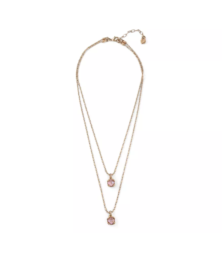 Collar Aura Pink UNOde50, en metal bañado en oro.