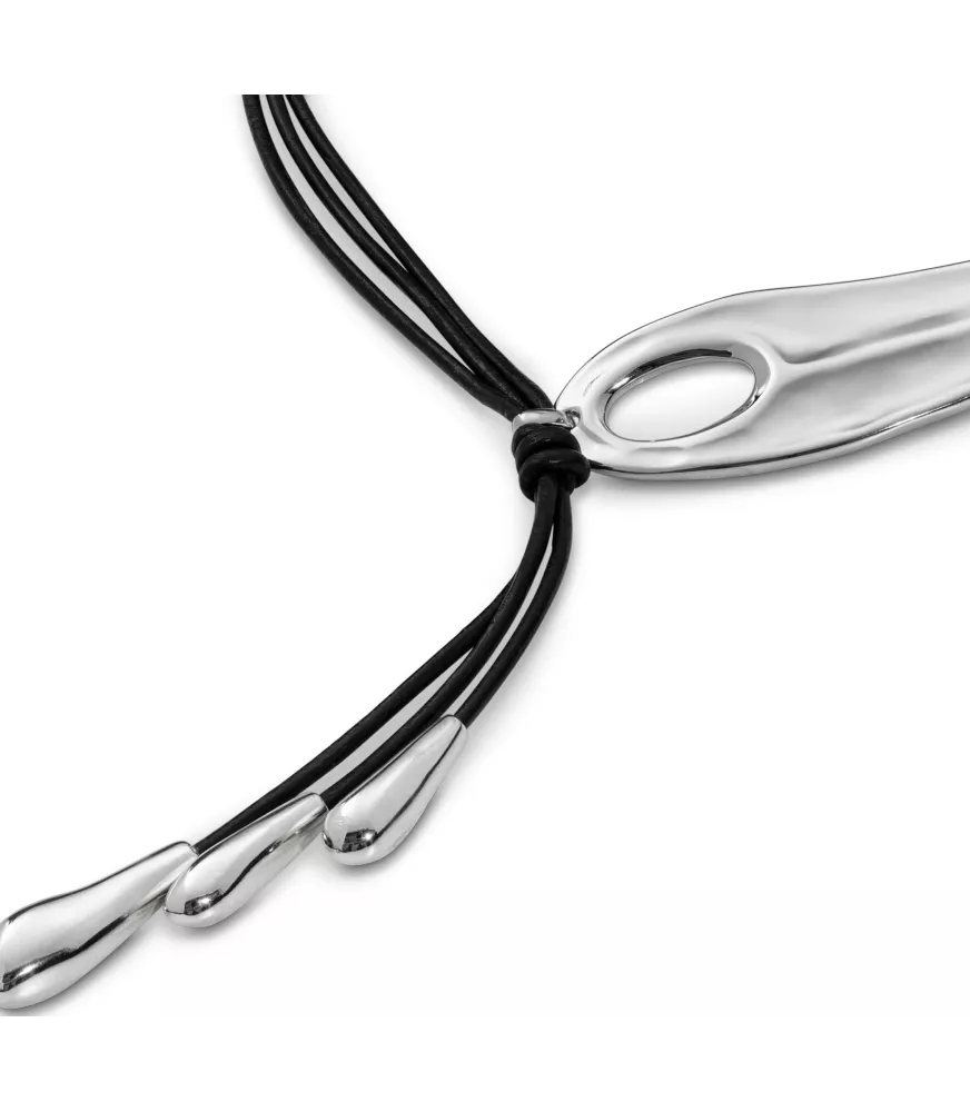 Collar Big Leaf UNOde50, en metal bañado en plata.