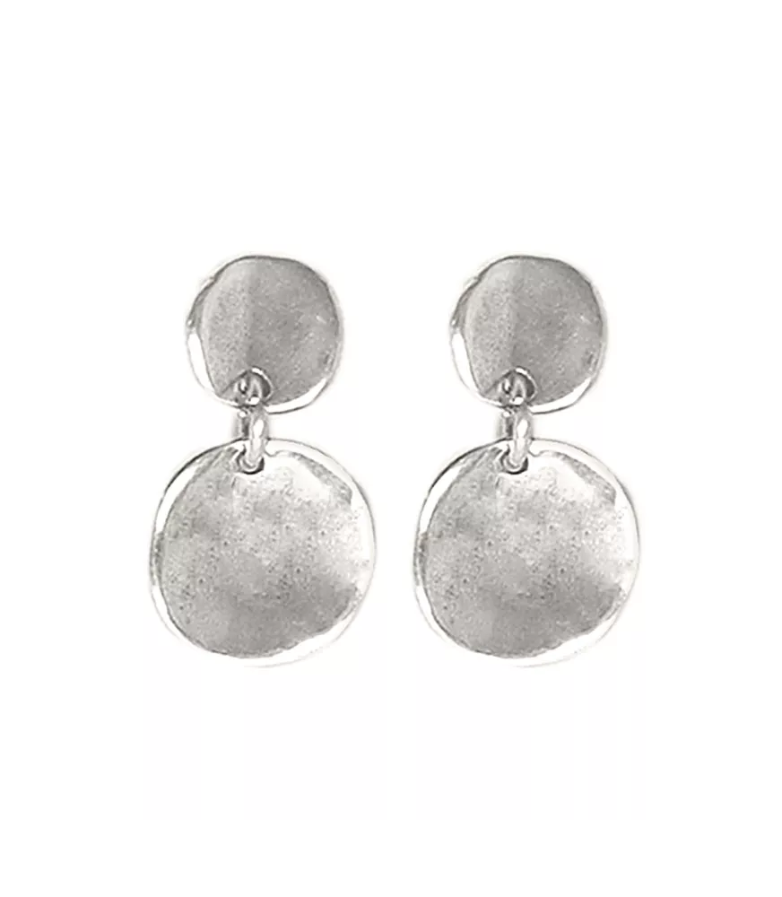 Pendientes Escamas UNOde50, en metal bañado en plata.