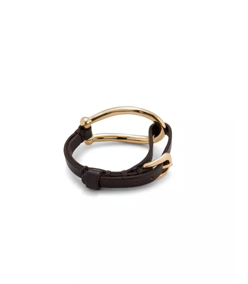 Pulsera Bruh Unode50, en metal bañado en oro.