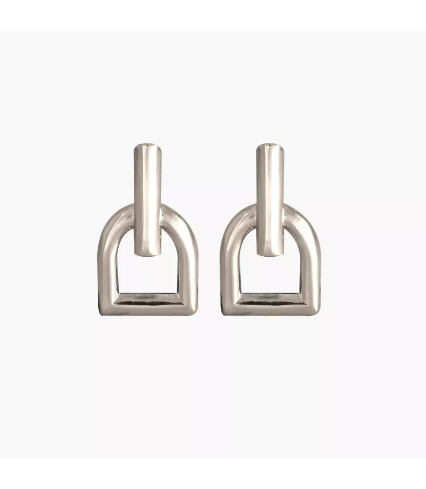 Pendientes Omega CXC, en metal bañado en plata .