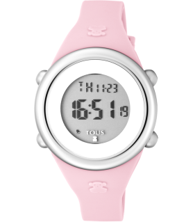 ❤️ Reloj Tous para niña Soft Digital en silicona azul y pantalla rosa,  ref. 800350620.