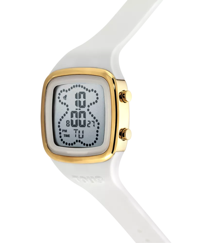 RELOJ TOUS B-TIME ACERO DORADO Y SILICONA BLANCA DIGITAL PARA MUJER 3000131600