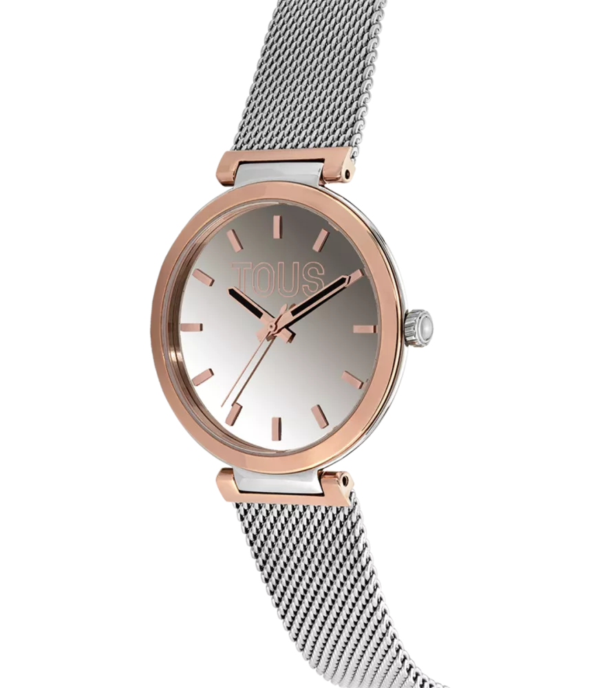 RELOJ TOUS S-MESH MIRROR ESTERILLA PLATEADO Y ROSA PARA MUJER 3000132100
