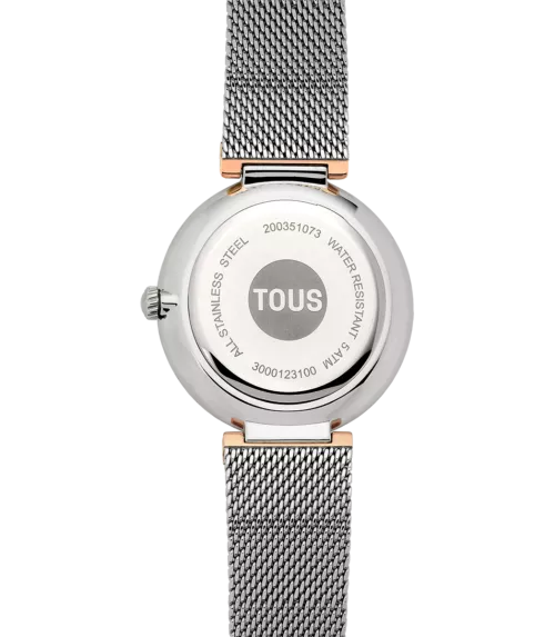 RELOJ TOUS S-MESH MIRROR ESTERILLA PLATEADO Y ROSA PARA MUJER 3000132100