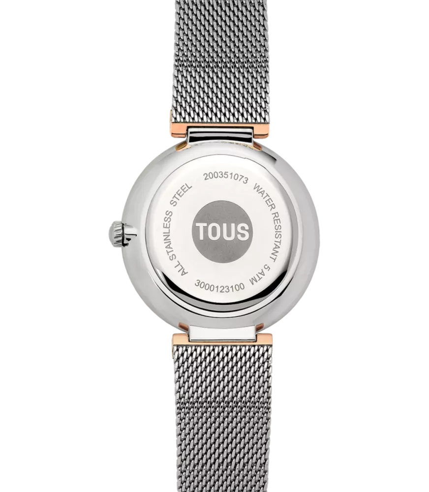 RELOJ TOUS S-MESH MIRROR ESTERILLA PLATEADO Y ROSA PARA MUJER 3000132100
