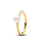 Anillo con un recubrimiento en oro de 14k Perla Cultivada de Agua Dulce
