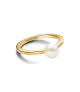 Anillo con un recubrimiento en oro de 14k Perla Cultivada de Agua Dulce