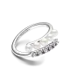 Anillo Abierto en plata de ley Perlas Cultivadas de Agua Dulce y Pavé