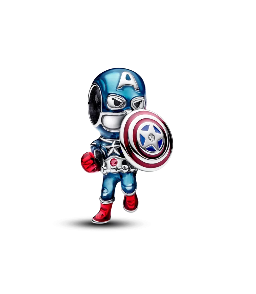 Charm en plata de ley Capitan América de Los Vengadores de Marvel
