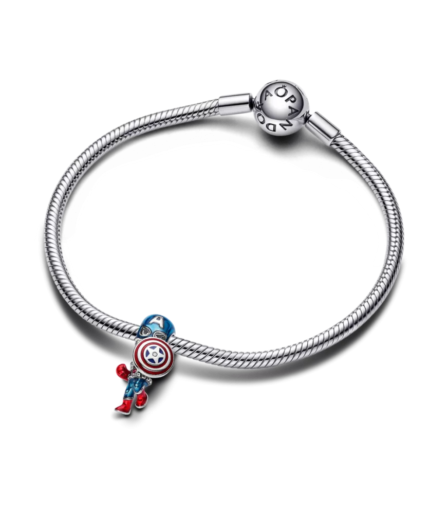Charm en plata de ley Capitan América de Los Vengadores de Marvel