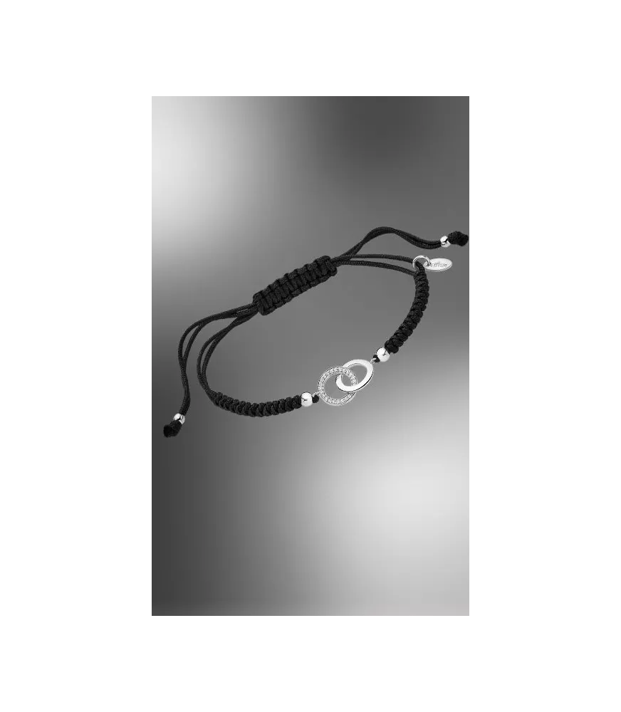 Pulsera Lotus Silver Moments Aros entrelazados de plata macramé.