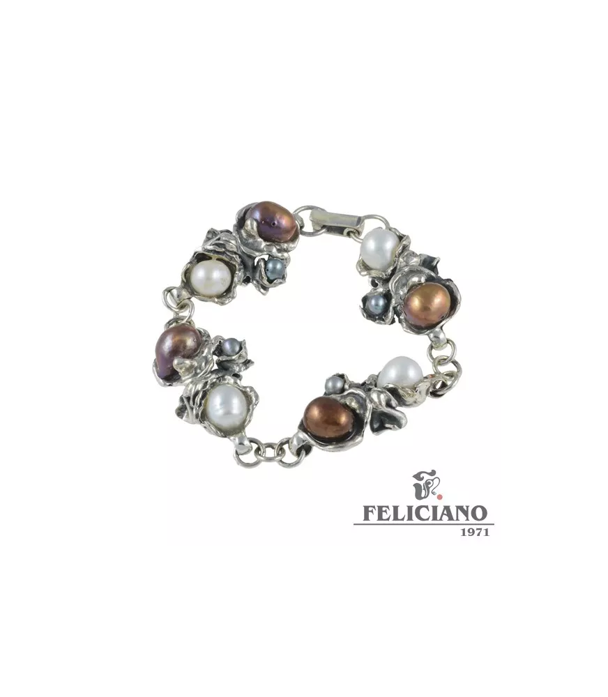 PULSERA DE PLATA Y PERLAS