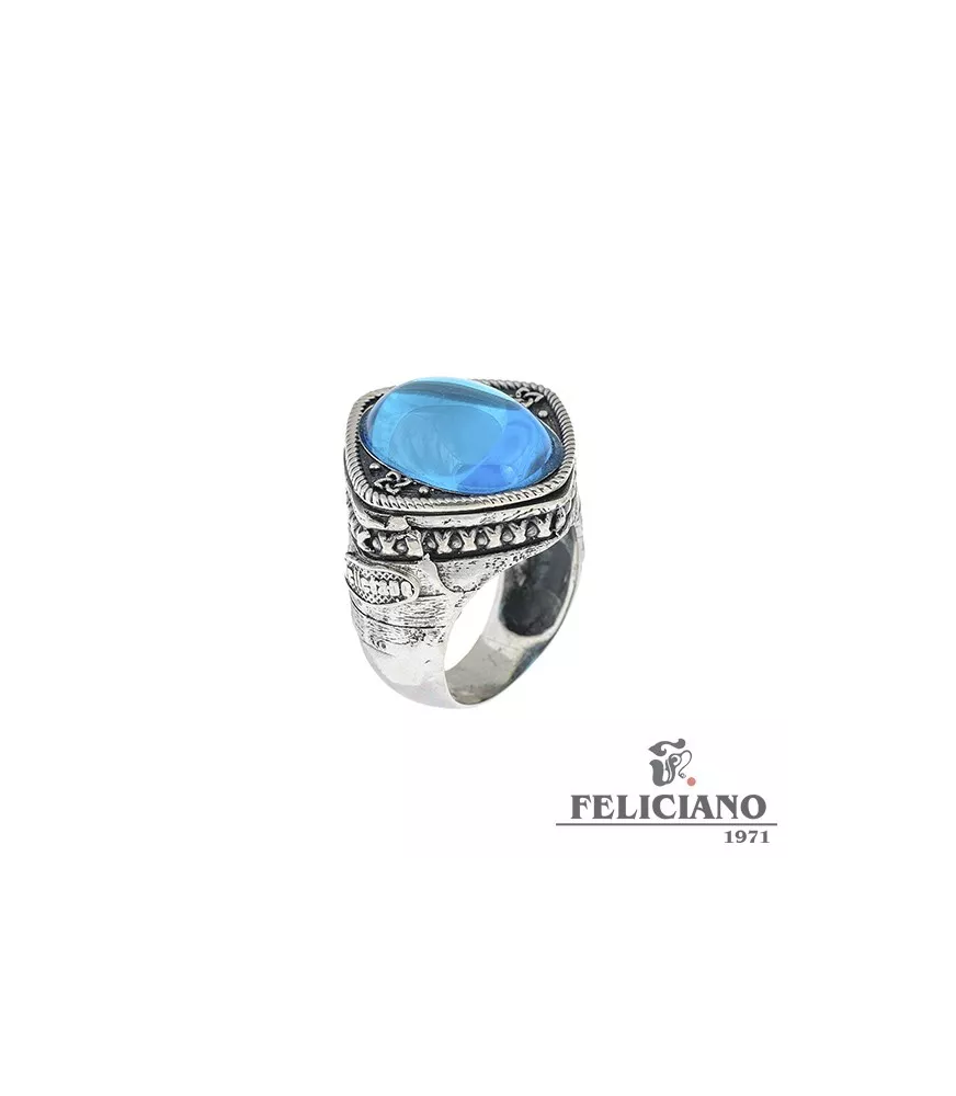 ANILLO EN PLATA Y CUARZO HIDROTERMAL