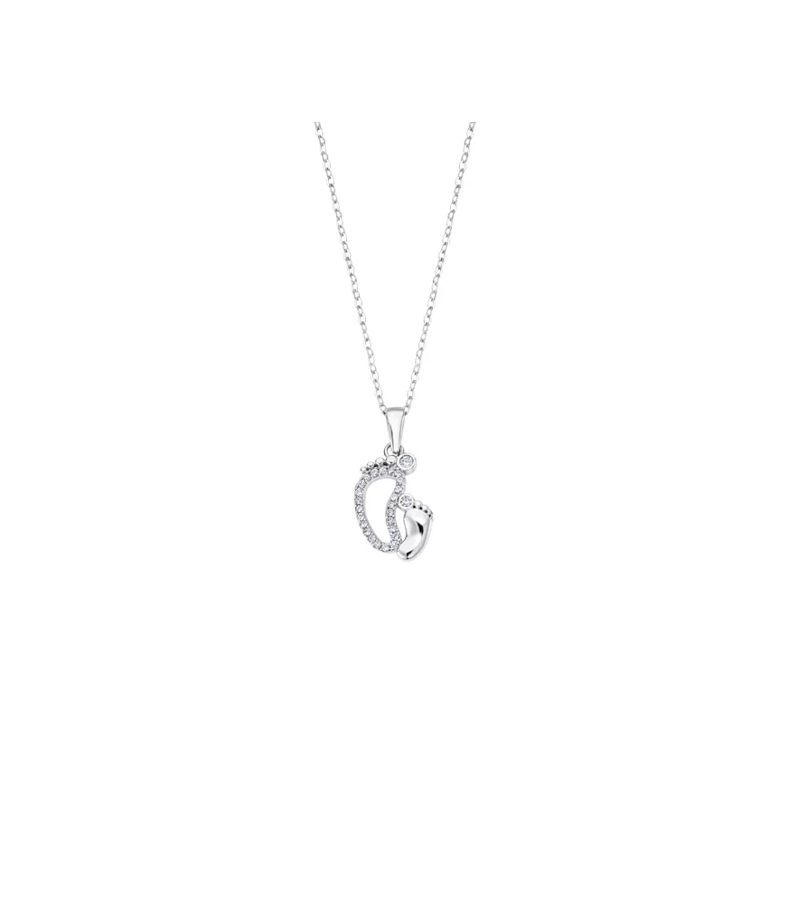 Collar Lotus Silver Mother´s Love LP3236 -1/1, pies, con circonitas pequeñas.