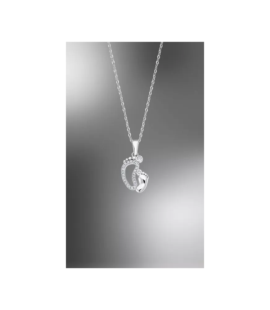 Collar Lotus Silver Mother´s Love LP3236 -1/1, pies, con circonitas pequeñas.