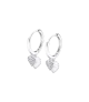 Pendientes Lotus Silver Trendy LP3236 -1/1, con corazones colgando.