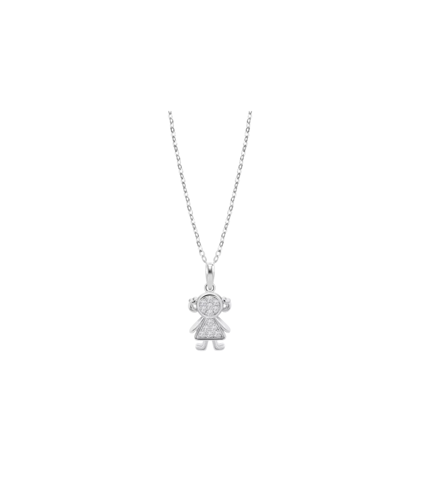Collar Lotus Silver Mother´s Love LP3758 -1/1, niña, con circonitas pequeñas.