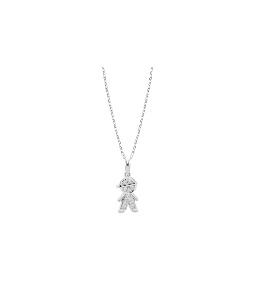 Collar Lotus Silver Mother´s Love LP3759 -1/1, niño, con circonitas pequeñas.