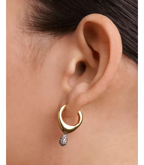 Pendiente individual Pavé Lava, P D Paola, colección Scalpers.