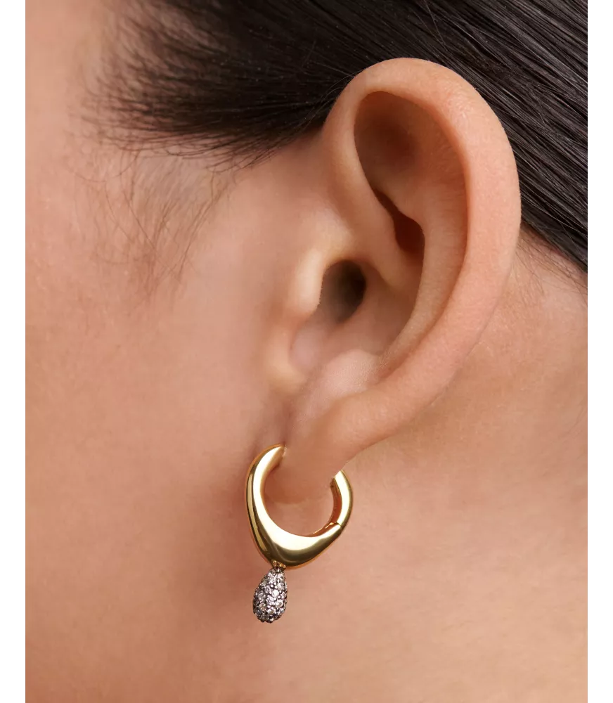 Pendiente individual Pavé Lava, P D Paola, colección Scalpers.