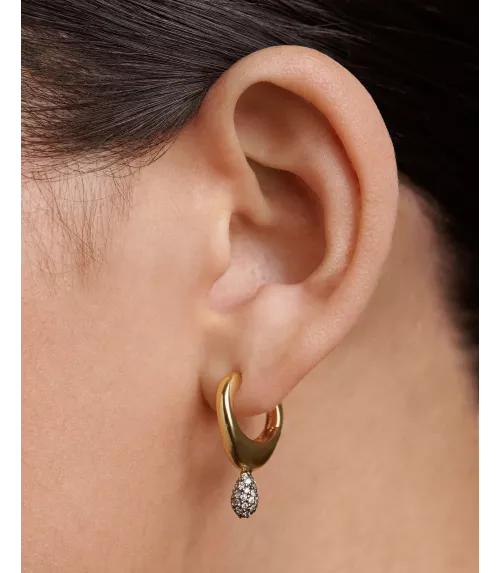 Pendiente individual Pavé Lava, P D Paola, colección Scalpers.